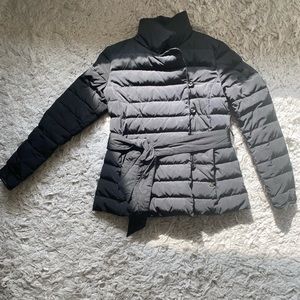 Massimo Dutti - black short jacket with removable collar and belt